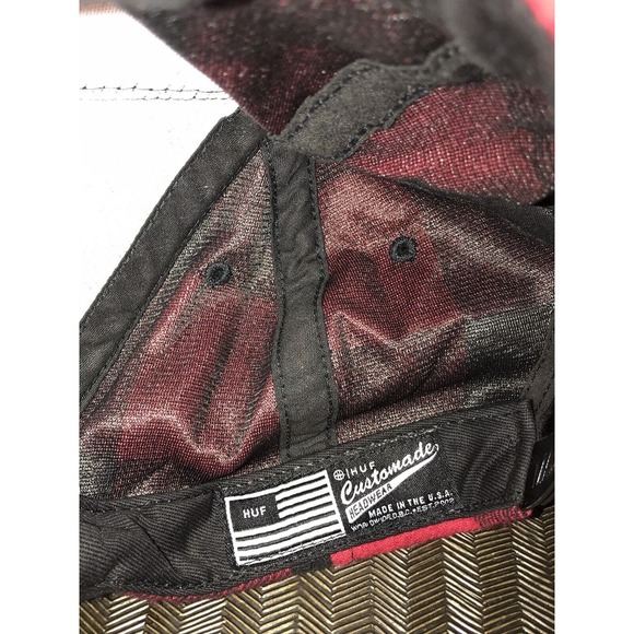 HUF Wool SnapBack Hat, Baseball Cap, Skater, Trucker, Red Buffalo Check USA - Picture 14 of 15